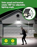 OHAYORI Solar Security Lights Outdoor 122LED 4 Modes USB Rechargeable view 3