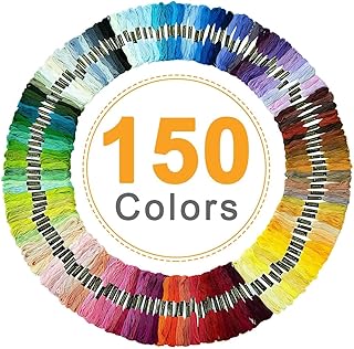 Vibeey Stickgarn, Sticktwist in Regenbogenfarben, 150 Knäuel pro Packung, Stickgarn Baumwolle sticktwist Set für Kreuzstichfäden, Armband Garn, Basteltwist