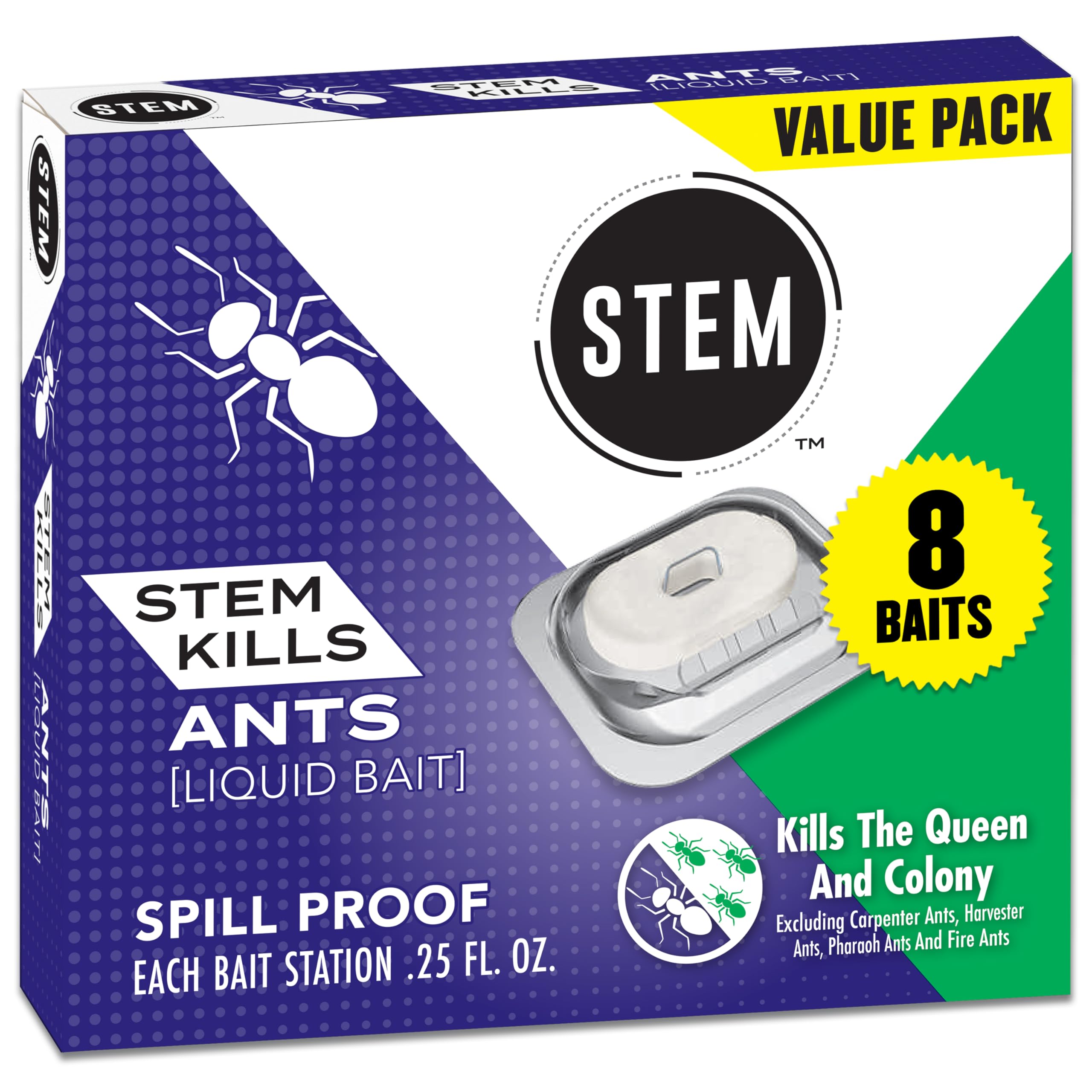 Photo 1 of STEM Liquid Ant Baits, Kills The Queen and Colony, for Indoor Use, 8 Spill Proof Bait Stations