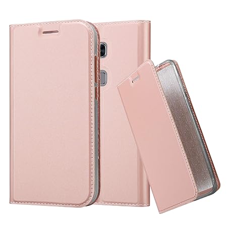 Cadorabo Hülle für Huawei G7 Plus / G8 / GX8 - Hülle in ROSÉ Gold – Handyhülle mit Standfunktion und Kartenfach im Metallic L