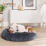 Feandrea Donut Dog Bed 80 cm Dark Grey with Removable Washable Cover view 2