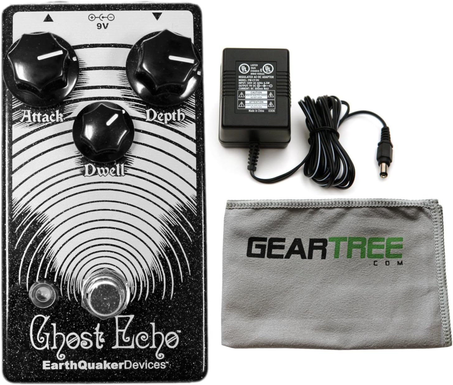 Earthquaker Ghost Echo V3 Vintage Voice Reverb Effects Pedal w/Cloth and Power