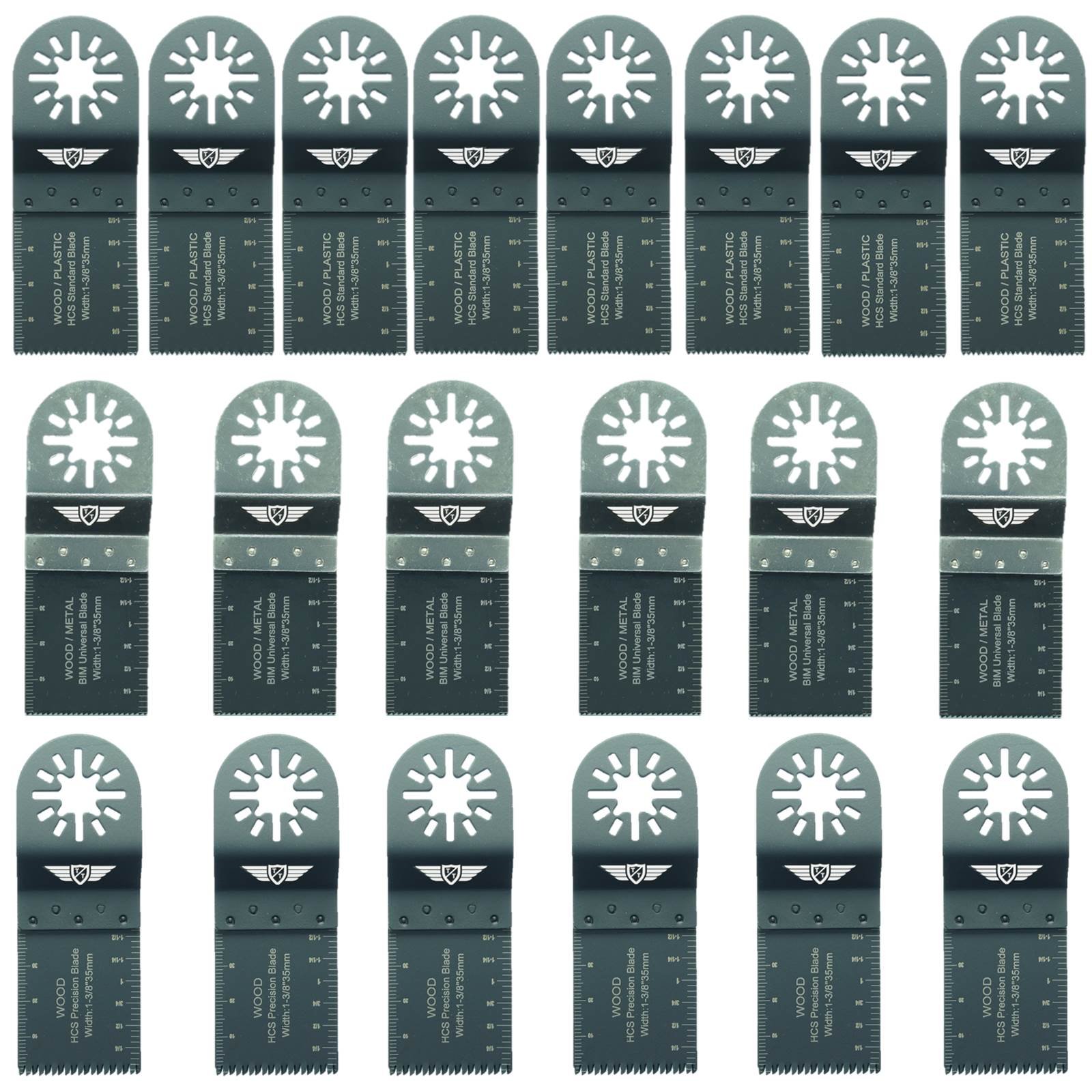 20 x TopsTools UNKC20 Mix Blades Compatible with Bosch Fein Multimaster Multitalent Makita Milwaukee Einhell Ergotools Hitachi Parkside Ryobi Worx Workzone Multitool Multi Tool Accessories