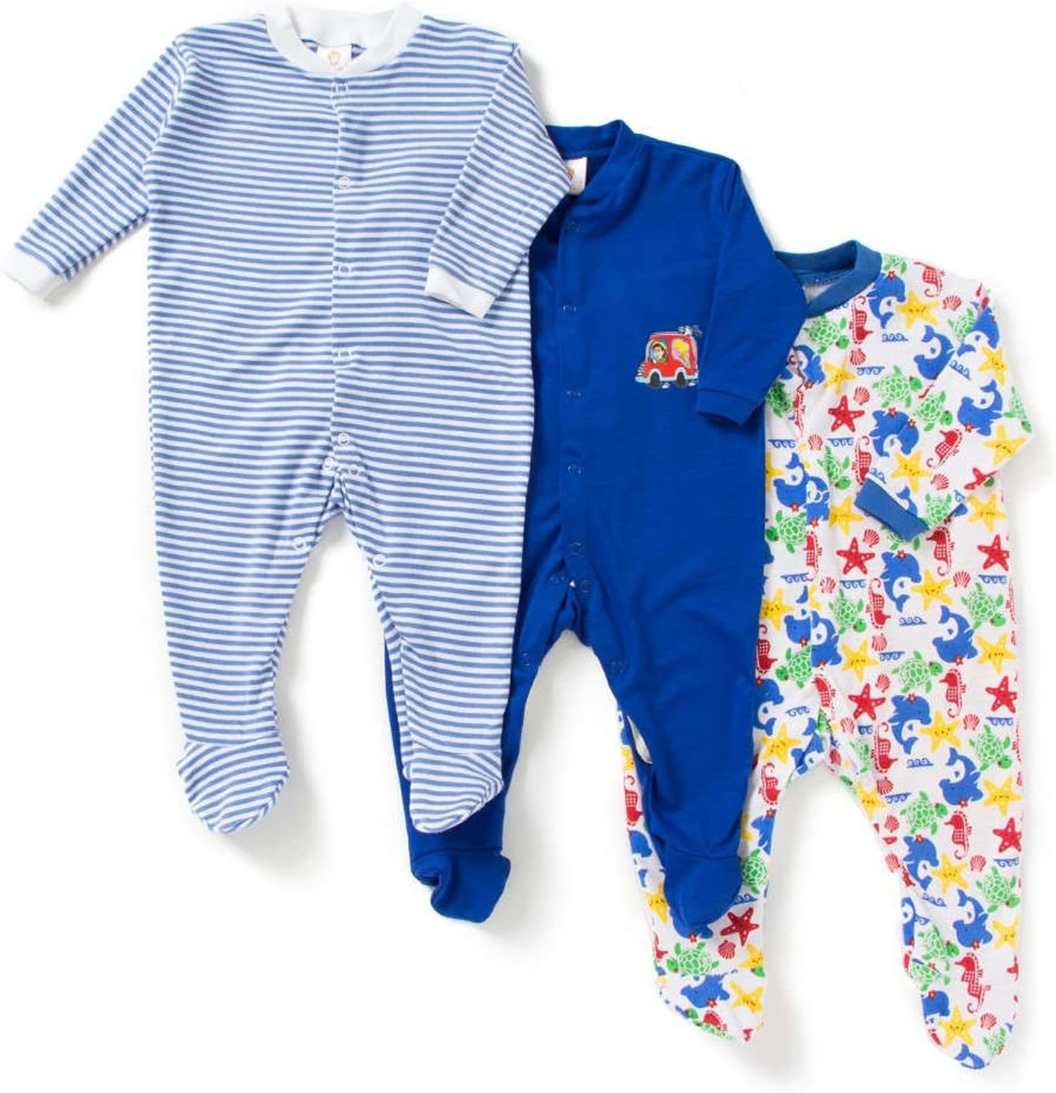 NammaBaby Cotton Multi Color Romper Body Suite for New Born Baby Pack of 3