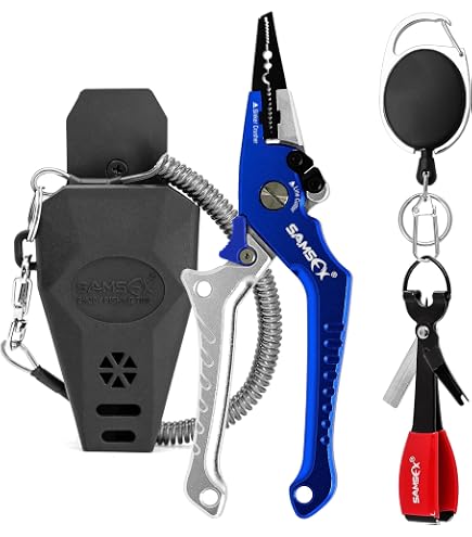 Yosoo Health Gear Pince Coupe-ligne + Zinger Rétractable – Acier Inoxydable – Pour Pêcheur, Nœuds, Hameçons