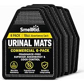SMELLRID Urinal Mats for Mens Bathroom &amp; Commercial Urinals - 6 Pack | 18oz Absorbent Splash Pads with Non-Slip Rubber Backing, Fragrance-Free Odor Control, 17.5 x 20.5 Inches