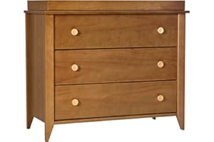 Babyletto Sprout 3-Drawer Changer Dresser with Removable Changing Tray in Chestnut and Natural, Greenguard Gold Certified