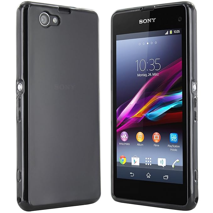 moodie Silikonhülle für Sony Xperia Z1 Compact Hülle in Schwarz - Case Schutzhülle Tasche für Sony Xperia Z1 Compact (Nicht f