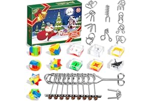 ZPM Advent Calendar 2023 for Kids - Christmas Gifts Brain Teaser Puzzles - Christmas Countdown Calendar Decoration Gift Box - 24 Pcs Metal Wire Puzzle Big Challenge for Adults Girls Boys Teens