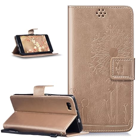 Kompatibel mit Huawei P8 Lite Hülle,Huawei P8 Lite Lederhülle,Prägung Liebe Löwenzahn Liebhaber PU Lederhülle Handyhülle Tasc