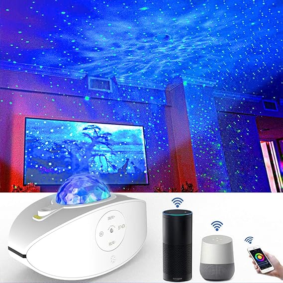 Star Projector, Smart Galaxy Projector Night Light Works with Alexa