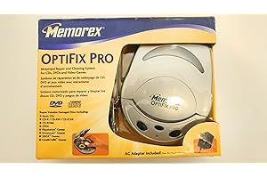 Memorex OptiFix Pro Motorized CD/DVD Scratch Repair Kit for CD/DVD Music, Movies, Game Discs
