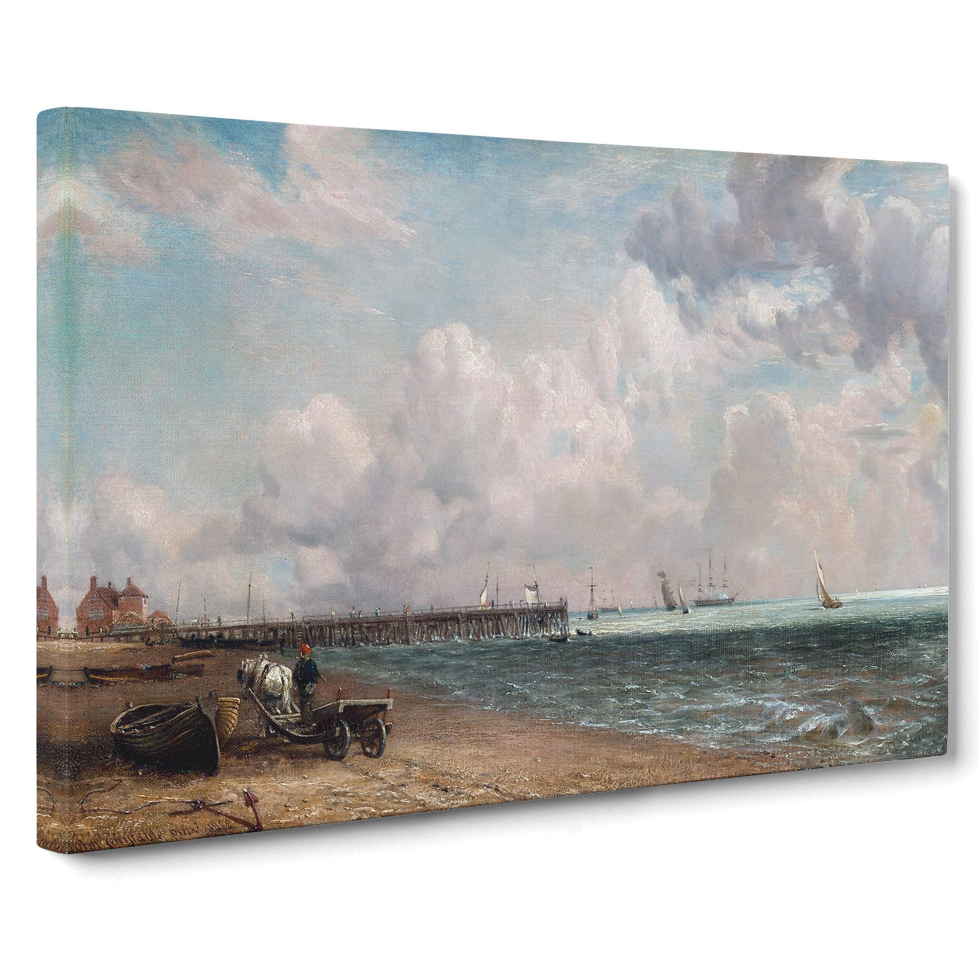 Yarmouth Jetty By John Constable Canvas Print | Gallery Wrapped 30mm Frame Wall Art | 20x14 inches | Ready to Hang | Classic Picture | Living Room Bedroom Lounge Office