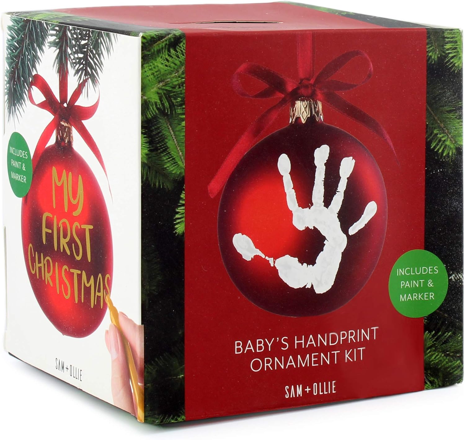 baby handprint bauble