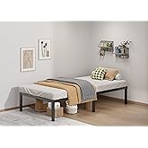 LUMUNANCE Metal Bed Frame Twin XL Size - 14 Inch Heavy-Duty Twin XL Platform Bed Frame No Box Spring Needed, Easy Assembly, Noise-Free, Sturdy Mattress Foundation, Underbed Storage Space