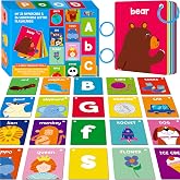 SpriteGru Alphabet Flash Cards, 52 Double Sided Cards, Uppercase &amp; Lowercase Letter Cards, Letters and Sight Words Learning Cards for Preschool and Toddlers Learning
