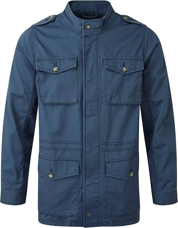 Cotton Traders Mens Lightweight Zip Fastening Cargo Jacket Mid Blue 4XL Amazon.co.uk Clothing