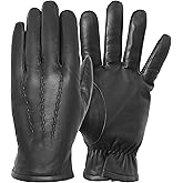 Pratt and Hart Niagara Men’s Black Cabretta Leather Gloves (Warm Thinsulate-Lined) Great for Winter Driving (Water-Resistant)