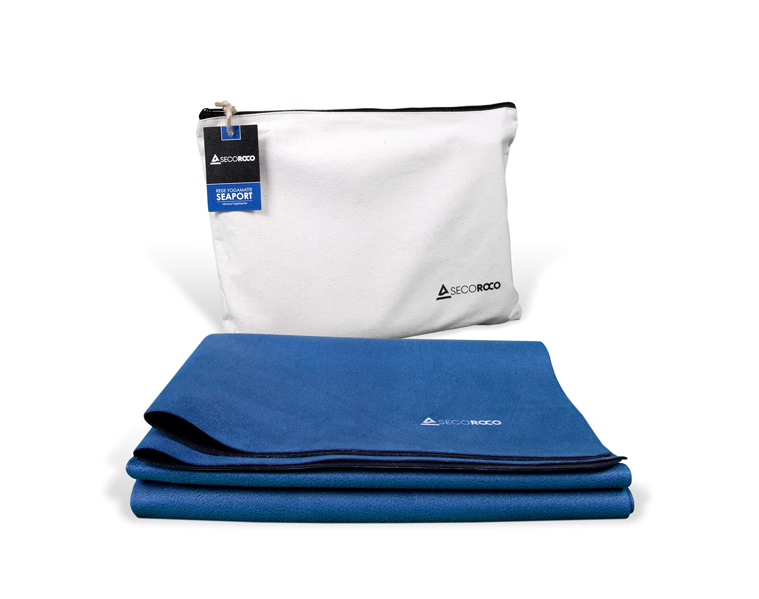 Travel mat "Seaport" made of vegan rubber, including carrying bag made of canvas