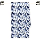 Chicimln Chinoiserie Australian Shepherd Dog Kitchen Towels, Australian Shepherd Gifts Decorative Hand Towels for Bathroom, Blue and White Dog Dish Tea Towel Drying Cloth for Kitchen, 16x24 Inch