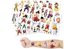 CHVISO 45pcs Temporary Dragon Bal Tattoo Stickers for Kids, Party Favors Decorations Anime Sticker Tattoos Gift for Boys Girls Home Activity Class Prizes Carnival Christmas Rewards