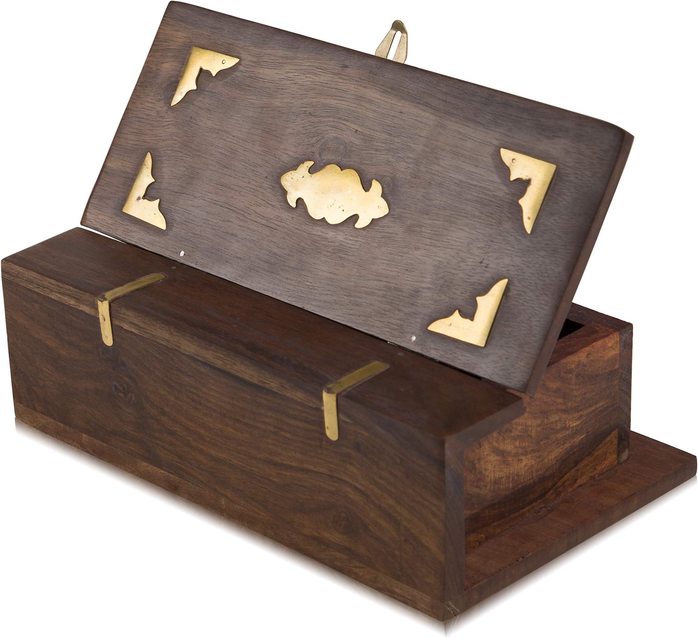 Great Birthday Gift Ideas Handmade Decorative Wooden Jewelry Box with Free Lock & Key Jewelry Organizer Keepsake Box Treasure Chest Trinket Holder Lock Box Watch Box 8 x 5 Inches