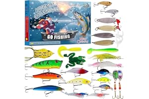 Fishing Advent Calendar 2025 for Man Adult Teen - 24 Days Christmas Countdown Fishing Lure Tackle Set - Xmas Surprise Fish Ba