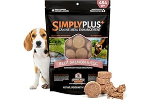 Simply Raw Dog Feed - Beef, Salmon and Egg Freeze Dried Raw Pucks | Natural, Protein & Nutrition Rich, Dry Dog Food & Beef Li