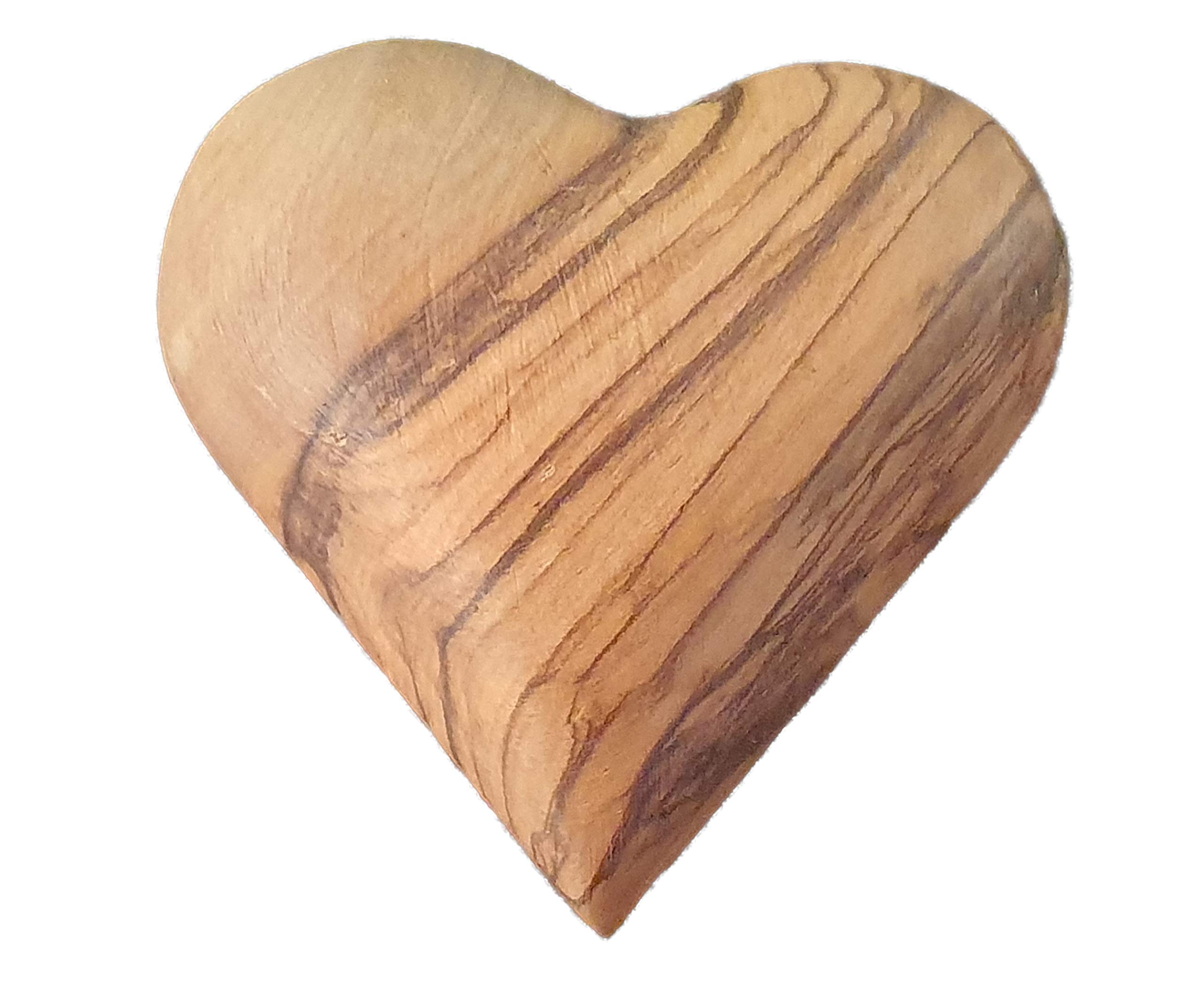 Jerusalem Heart made of olive wood from Bethlehem, 6.4 cm