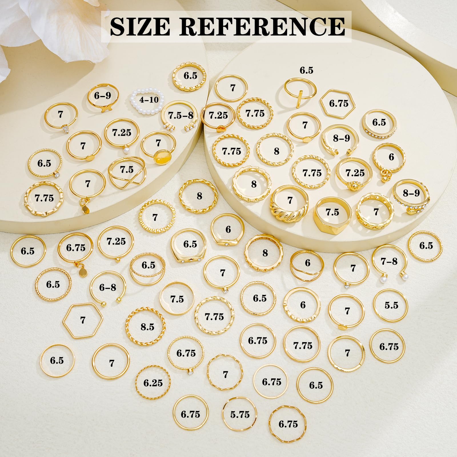 YEEZII 68 Pcs Gold Knuckle Rings Set for Women, Stackable Boho Joint Finger Midi Rings Silver Hollow Carved Crystal Stacking Ring Pack for Gift