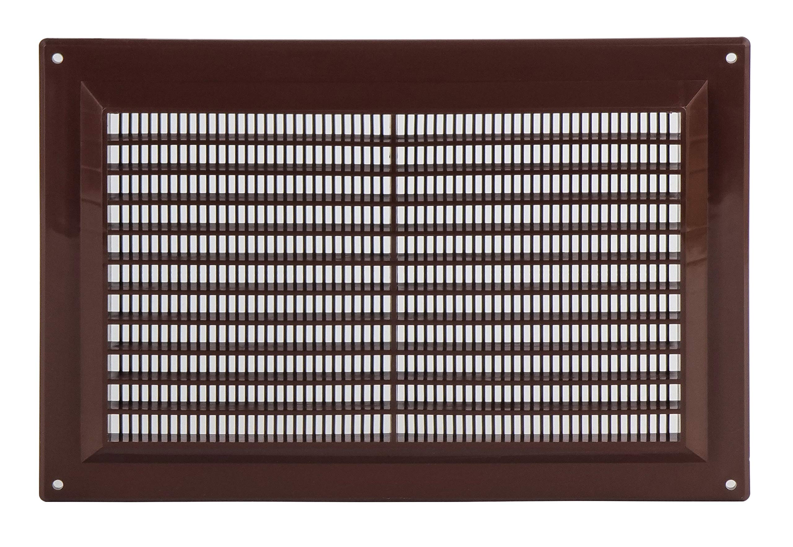 Steinberg14 Brown 250x170mm Air Vent Cover with Insect Mesh - 10x7 inch Ventilation Grilles for Walls and Ceilings - Internal Covers - Air Vents for interior walls - Plastic Ventilation Grille