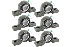 ZOENHOU 6 PCS UCP205-16 Pillow Block Bearings with Screw Lock, 1 inch Inside Diameter, Solid Cast Iron Base, Self Aligning Mo