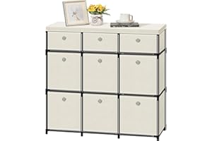 NANANARDOSO 9 Cube Organizer and Storage, Fabric Storage Chest Clothes Organizers, Cube Drawer Organizer Unit for Closet, Easy Assembly Closet Dresser for Bedroom, Dorm, Playroom, Hallyway, White.