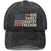 god Family Country Freedom hat Vintage hat Funny Hats Gifts for Dad Hiking Hats