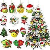 Vercraft 36 Pcs Dink Sports Christmas Ornaments Rustic Wooden Dinkball Christmas Tree Hanging Decorations Funny Xmas Gift for Dinkball Lovers
