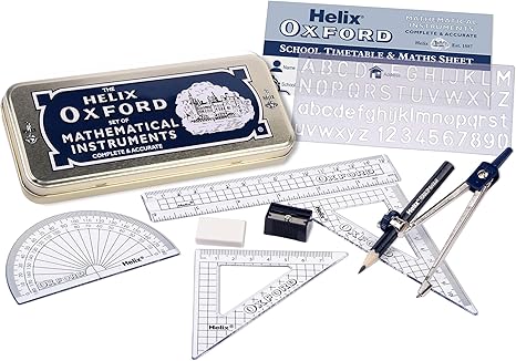 Amazon Com Oxford Helix Maths Set With Storage Tin Office Products