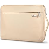Voova Laptop Sleeve Case 15.6 16 Inch with Handle, 360° Protective Waterproof Slim Computer Bag Cover Compatible with MacBook Pro M2/M3/M4 16, HP Acer Lenovo Yoga ThinkPad Asus Laptop, Beige