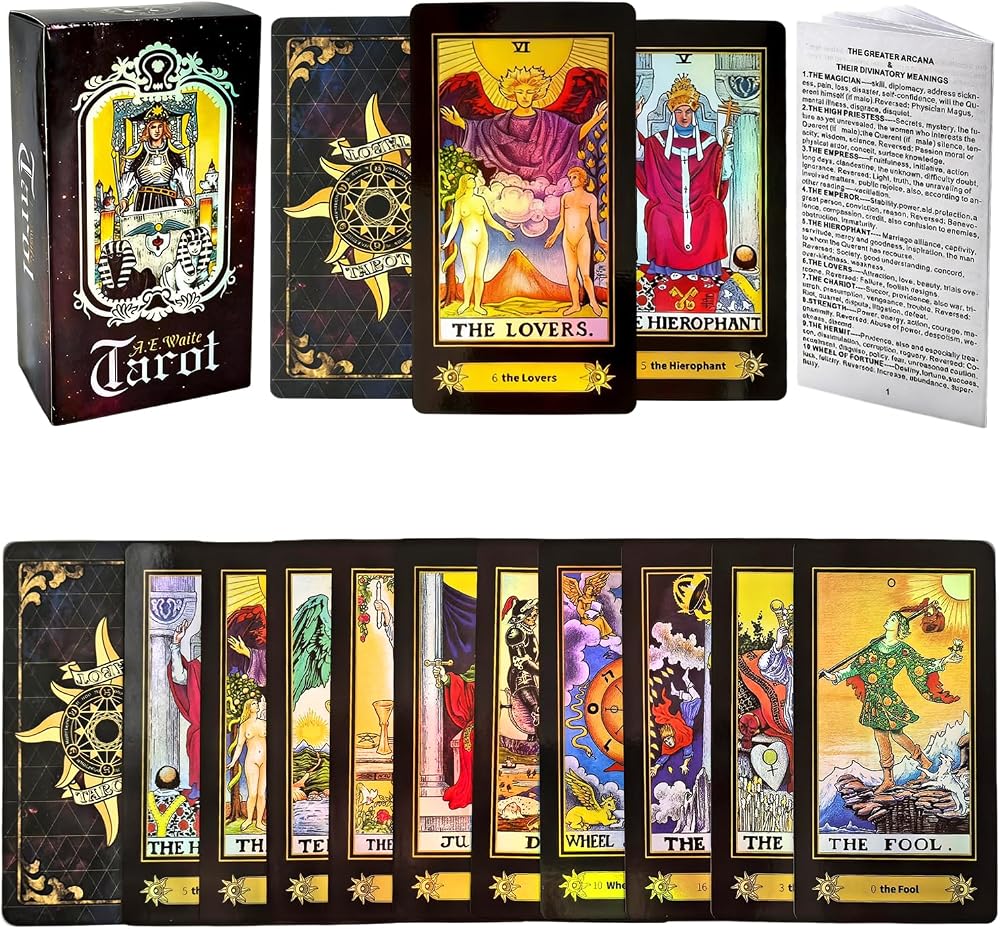 ANGYANG Tarot Cards Deck 78 Classic Cards with Guide Book English Instructions
