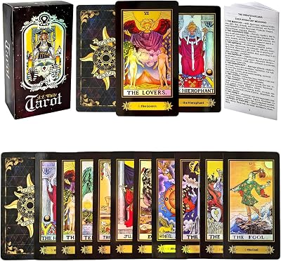 ANGYANG Tarot Cards Deck 78 Classic Cards with Guide Book English Instructions