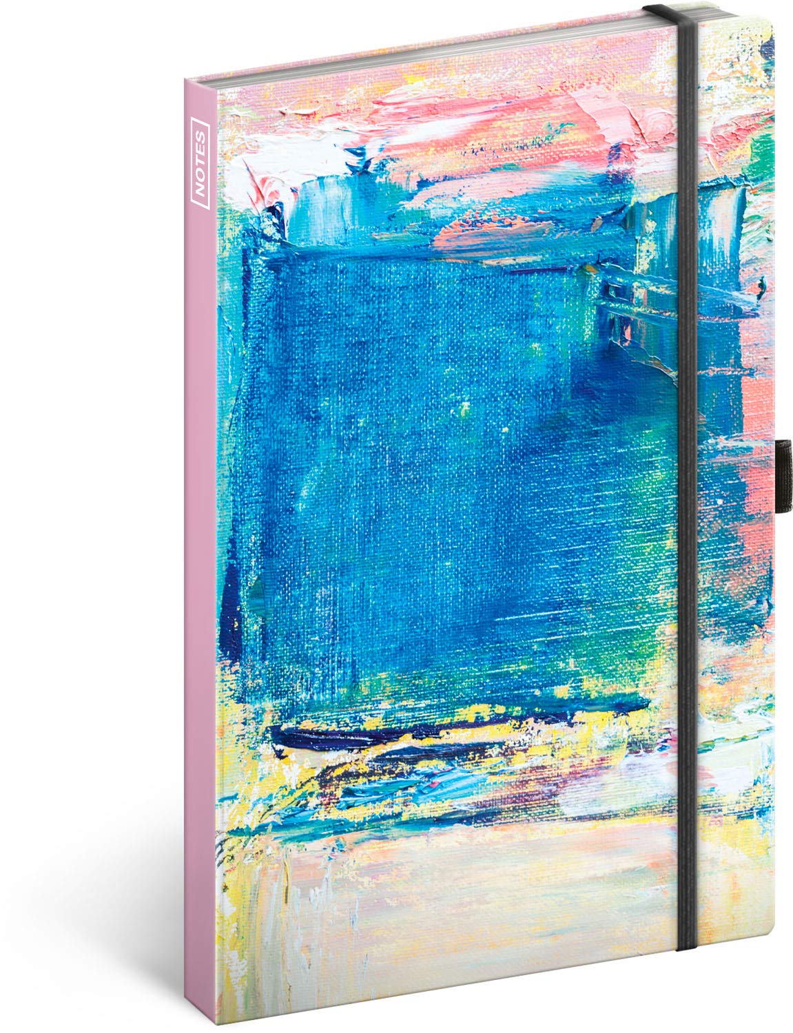 Notebook with elastic band, lined, notepad for women and girls, diary / journal notebook for school and work (painting)
