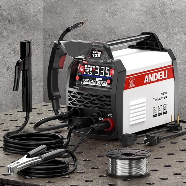 ANDELI MIG WELDER 135PLUS,110V/220V MIG LIFT TIG MMA 3 IN 1 MULTIPROCESS GAS GASLESS MIG WELDING MACHINE,FLUX CORE STICK ARC PORTABLE WELDER MACHINE，MIG WELDER- 135 PLUS，XGGY