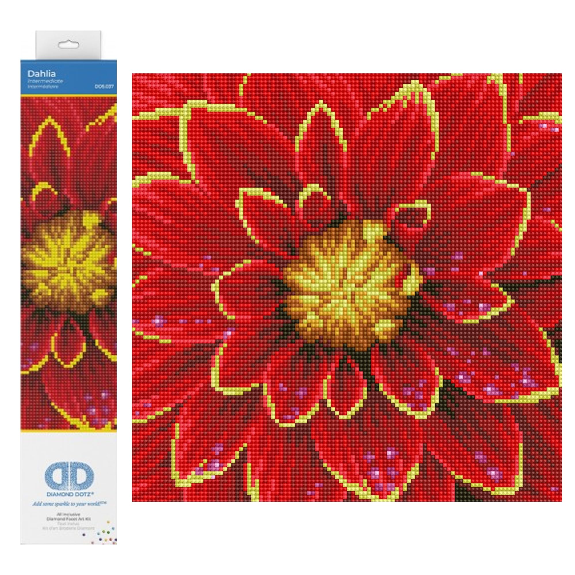 DIAMOND DOTZ Painting, Beginner Kit, Dahlia, 30.5 x 30.5cm