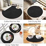 Pauwer Round Placemats and Coasters Set of 6 Black Non Slip Heat Resistant view 5