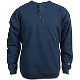 Arborwear Crewneck Sweatshirts For Men - Heavy Duty 100% Cotton Fleece With Snap Neck, Side Seam Pockets, and Arm Gussets