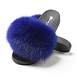 Women's Furry Slides Faux Fur Slides Fuzzy Slippers