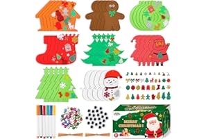 Max Fun Christmas Crafts for Kids Toddlers, 350Pcs Foam Ornaments DIY Christmas Arts and Crafts Kits Bulk Stickers Set, Xmas Tree Snowman Christmas Decorations Crafts Party Favors Supplies