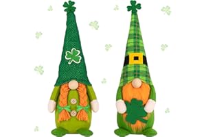 ZATAYE St Patricks Day Gnomes, 2 Pack St Patrick's Day Decorations for the Home, Handmade Irish Scandinavian Swedish Gnomes, Plush Shamrock St Patricks Day Gnomes Decor, St Patricks Day Gift for Tiered Tray