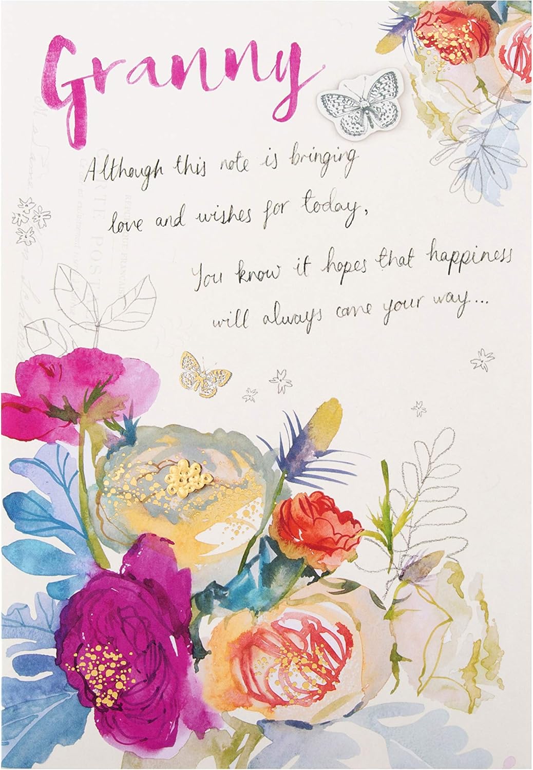 Hallmark Granny Mothers Day Card, Classic Floral Design, Mothers Day Card for Granny Pink, Purple, Blue, white, 22.8cm by 15.9cm - Image 3