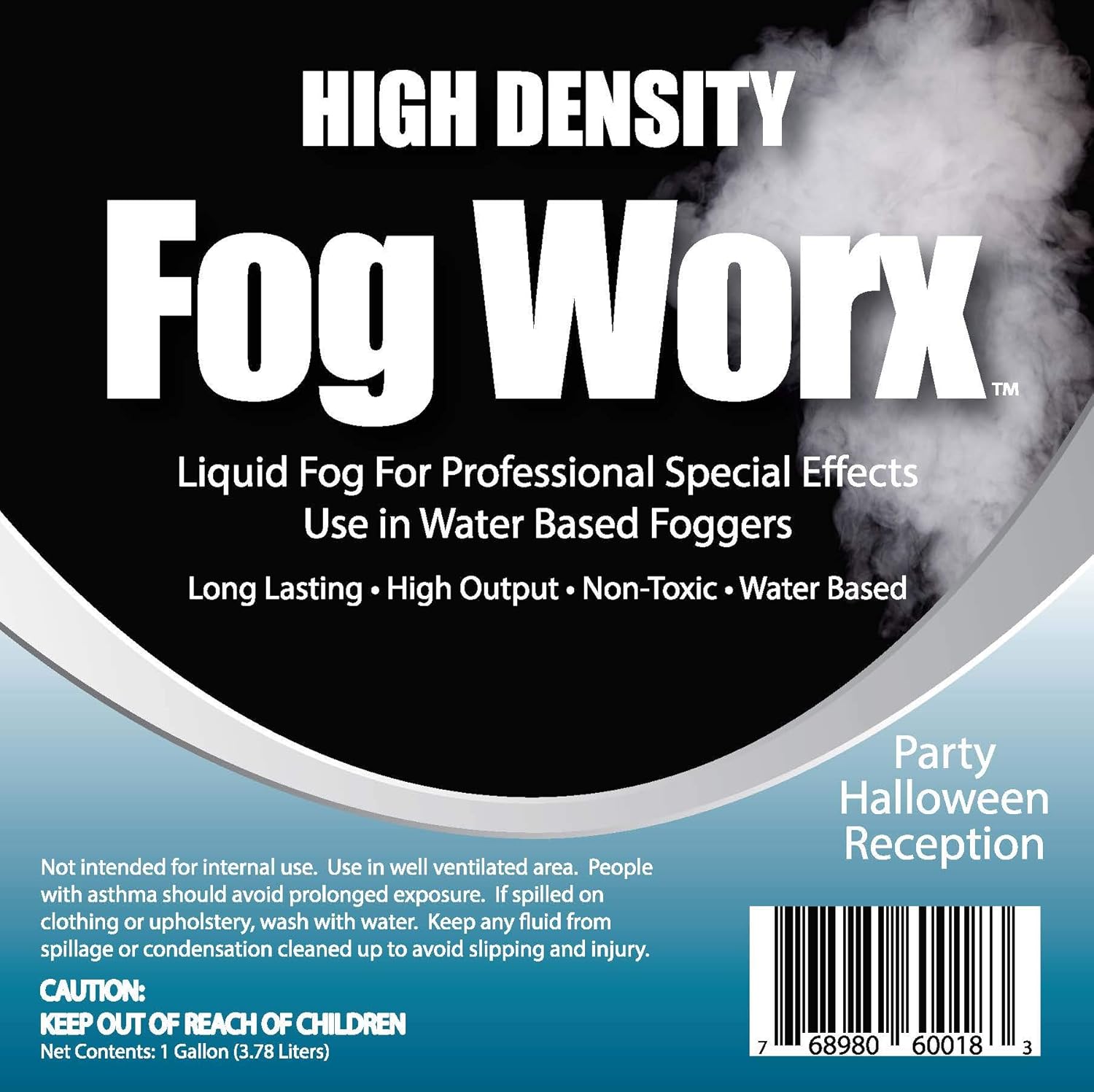 FogWorx Extreme High Density Fog Juice Gallon - Long Lasting, High Output, Odorless Water Based Fog Machine Fluid - for 400 Watt to 1500 Watt Machines: Musical Instruments