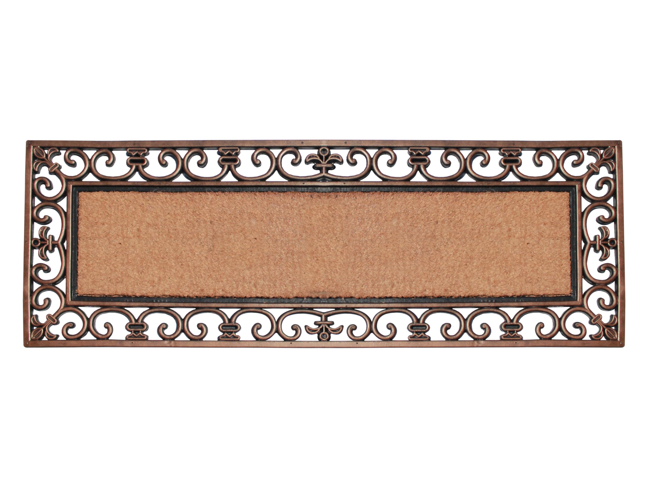 A1HC Natural Coir and Rubber Door Mat 18" x 48", Thick & Durable Heavy-Duty Entrance Doormat, Thin Profile Long-Lasting Front Door Entry Mats, Bronze Image